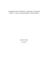 Australian Clinical Facilitators’ Experiences of Using the ANSAT to Assess Nursing Students’ Clinical Practice