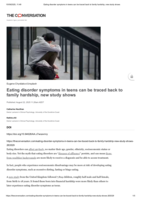 Eating disorder symptoms in teens can be traced back to family hardship, new study shows