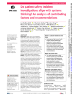 Do patient safety incident investigations align with systems thinking? An analysis of contributing factors and recommendations