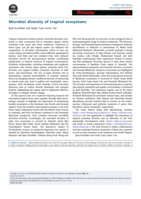 Microbial diversity of tropical ecosystems