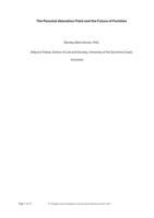 The Parental Alienation Field and the Future of Families