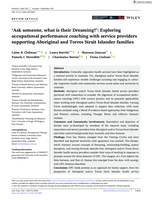 'Ask someone, what is their Dreaming?': Exploring occupational performance coaching with service providers supporting Aboriginal and Torres Strait Islander families