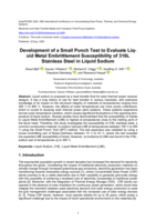 Development of a Small Punch Test to Evaluate Liquid Metal Embrittlement Susceptibility of 316L Stainless Steel in Liquid Sodium