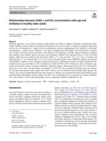 Relationships between GABA + and Glx concentrations with age and inhibition in healthy older adults