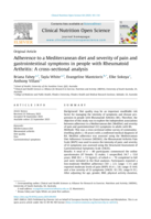 Adherence to a Mediterranean diet and severity of pain and gastrointestinal symptoms in people with Rheumatoid Arthritis: a cross-sectional analysis