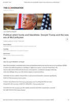 Political witch hunts and blacklists: Donald Trump and the new era of McCarthyism