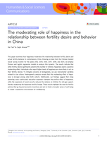 The moderating role of happiness in the relationship between fertility desire and behavior in China