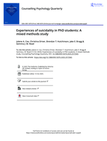Experiences of suicidality in PhD students: A mixed methods study