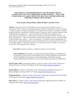 Stickability, transformability and transmittability: alternative, pull-out programs within schools - what the literature says about effective practice and provision for disenfranchised young people
