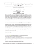 The Enactment of the Colombian National Bilingual Program: Equal Access to Language Capital?