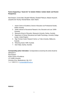 Factors Supporting A “Good Life” For Autistic Children: Autistic Adults’ And Parents’ Perspectives