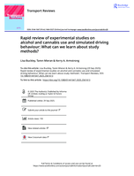 Rapid review of experimental studies on alcohol and cannabis use and simulated driving behaviour: What can we learn about study methods?