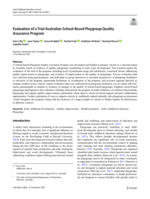 Evaluation of a Trial Australian School-Based Playgroup Quality Assurance Program
