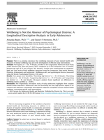 Wellbeing Is Not the Absence of Psychological Distress: A Longitudinal Descriptive Analysis in Early Adolescence