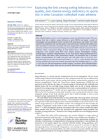 Exploring the link among eating behaviour, diet quality, and relative energy deficiency in sports risk in elite Canadian volleyball male athletes