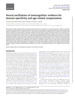 Neural oscillations of metacognition: evidence for domain-specificity and age-related compensation