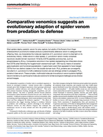 Comparative venomics suggests an evolutionary adaption of spider venom from predation to defense