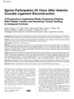 Sports Participation 25 Years After Anterior Cruciate Ligament Reconstruction: A Prospective Longitudinal Study Comparing Patients With Patellar Tendon and Hamstring Tendon Grafting to Uninjured Controls
