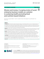Mission and money: A scoping review of social enterprise business models as a solution to sustaining health-promoting food and nutrition-based initiatives