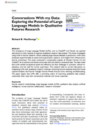Conversations With my Data: Exploring the Potential of Large Language Models in Qualitative Futures Research