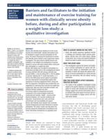 Barriers and facilitators to the initiation and maintenance of exercise training for women with clinically severe obesity before, during and after participation in a weight loss study: a qualitative investigation