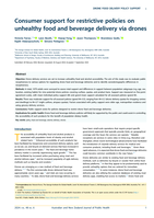 Consumer support for restrictive policies on unhealthy food and beverage delivery via drones