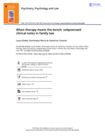 When therapy meets the bench: subpoenaed clinical notes in family law