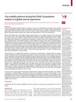 City mobility patterns during the COVID-19 pandemic: analysis of a global natural experiment