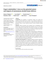 Expert stakeholders' views on the potential nature and impacts of autonomous alcohol home delivery