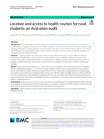 Location and access to health courses for rural students: an Australian audit