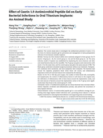 Effect of Caerin 1.9 Antimicrobial Peptide Gel on Early Bacterial Infections in Oral Titanium Implants: An Animal Study