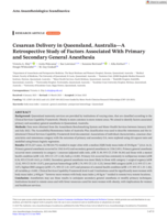 Cesarean Delivery in Queensland, Australia—A Retrospective Study of Factors Associated With Primary and Secondary General Anesthesia