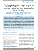 The Unmet Psychological Needs of People Living With Multiple Myeloma and Smouldering Myeloma: A Review of Current Approaches and Future Directions