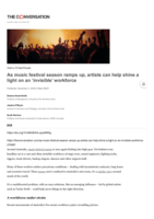 As music festival season ramps up, artists can help shine a light on an ‘invisible’ workforce
