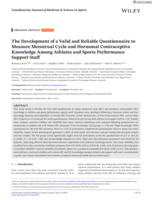 The Development of a Valid and Reliable Questionnaire to Measure Menstrual Cycle and Hormonal Contraceptive Knowledge Among Athletes and Sports Performance Support Staff