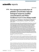 Pre-storage leucoreduction of platelet concentrates reduced biological response modifier concentrations and TRALI incidence in an in vivo sheep model