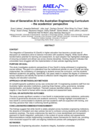 Use of Generative AI in the Australian Engineering Curriculum – the academics' perspective