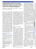 Football clubs and their ‘hive mind’: distributed situation awareness (DSA) and its role in injury management