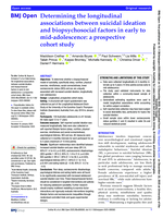 Determining the longitudinal associations between suicidal ideation and biopsychosocial factors in early to mid-adolescence: a prospective cohort study