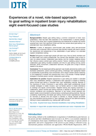 Experiences of a novel, role-based approach to goal setting in inpatient brain injury rehabilitation: eight event-focused case studies