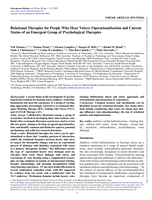 Relational Therapies for People Who Hear Voices: Operationalisation and Current Status of an Emergent Group of Psychological Therapies