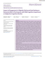 Impact of Engagement in Digitally Delivered Goal Setting on Dementia Risk in Participants with Mild Cognitive Impairment or Subjective Cognitive Decline