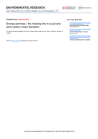 Energy services - the missing link in a just and zero-carbon urban transition