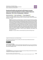 Emotional health and spiritual well-being in trauma survivors of natural disasters in Palu, Central Sulawesi, Indonesia: The role of community resilience