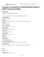 Towards a Taxonomy of Positive Mental Health: A Delphi Consensus Study