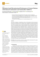 Mechanical and Microstructural Performance of Cement Mortars with Internal Carbonation and Sustainable Additives