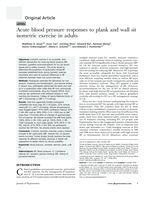 Acute blood pressure responses to plank and wall sit isometric exercise in adults