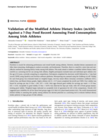 Validation of the Modified Athlete Dietary Index (mADI) Against a 7-Day Food Record Assessing Food Consumption Among Irish Athletes