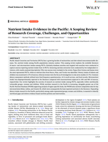 Nutrient Intake Evidence in the Pacific: A Scoping Review of Research Coverage, Challenges, and Opportunities
