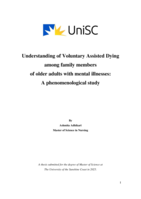 Understanding of Voluntary Assisted Dying among family members of older adults with mental illnesses: A phenomenological study